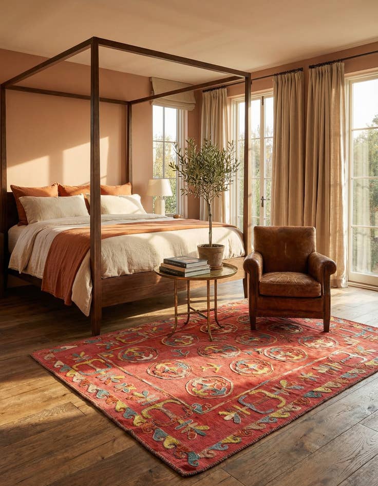 Detail image of 5' 7 x 6' 6  Hand Woven Kilim Suzani Wool Rug