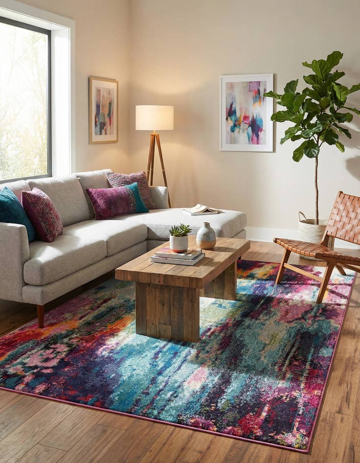 Detail image of  6' x 9'  Washable Theia Rug