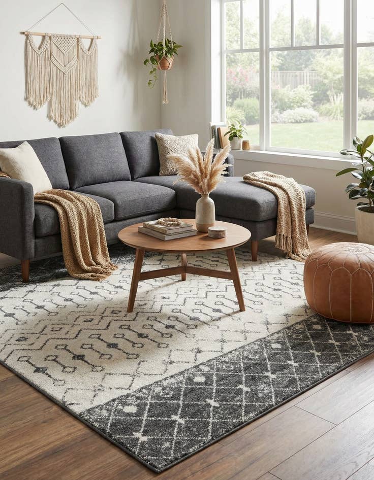 Detail image of  7' 10 x 7' 10 Moroccan Trellis Square Rug