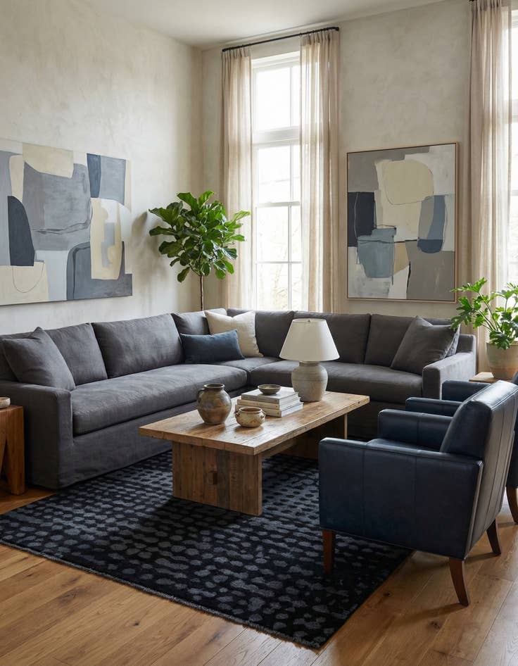 Detail image of 5' 2 x 8'  Hand Knotted Darya Wool Rug