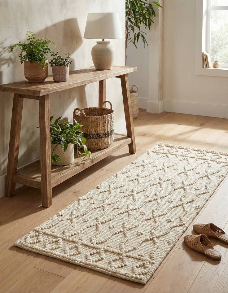 Detail image of  2' x 4' 1  Hand Woven Larsa Jute Runner Rug