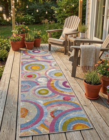 2' 7 x 10' Easy-Clean Modern Indoor / Outdoor Runner Rug