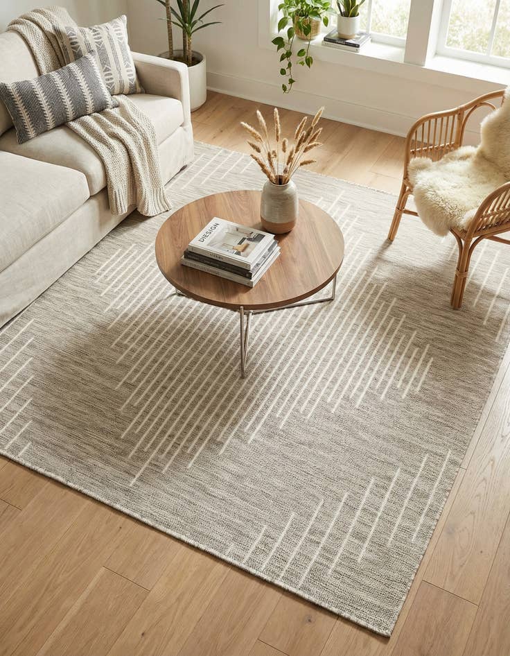 Detail image of  6' x 6'  Washable Modern Indoor / Outdoor Square Rug