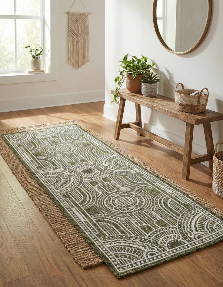 Detail image of 2' x 6'  Washable Traditional Indoor / Outdoor Runner Rug