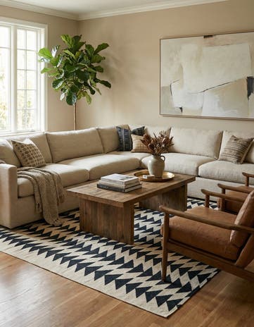 6' 9 x 9' 8 Hand Woven Kilim Modern Wool Rug