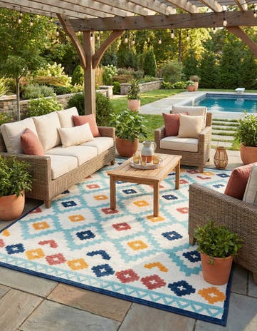 Ivory Easy-Clean Belize Indoor / Outdoor Rug