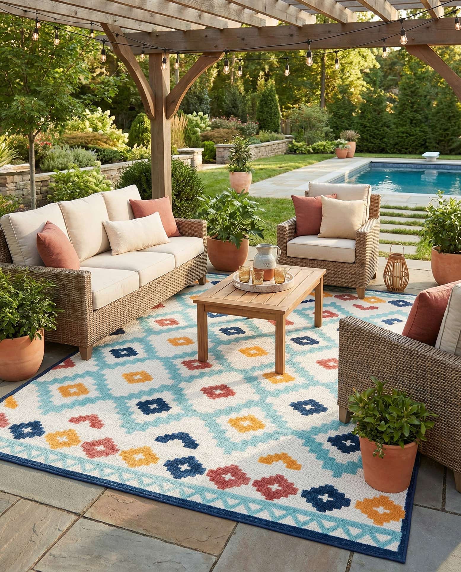 9' x 12' Easy-Clean Belize Indoor / Outdoor Rug