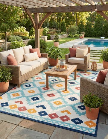 Ivory Easy-Clean Belize Indoor / Outdoor Rug
