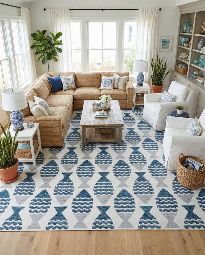10' x 14' Easy-Clean Coastal Indoor / Outdoor Rug