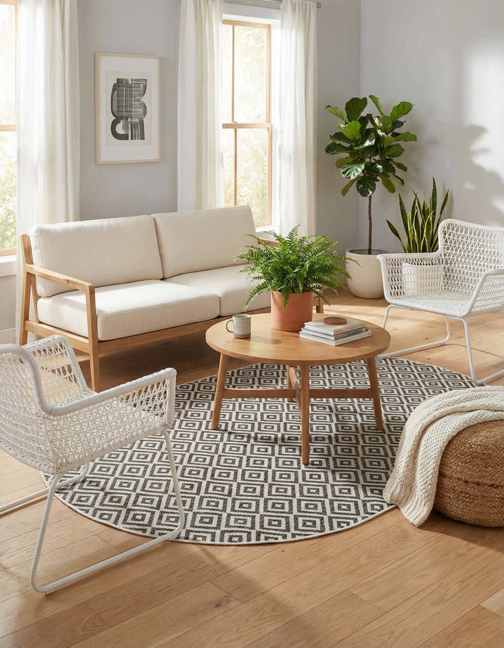 Detail image of 5' 3 x 8'  Washable Jill Zarin Costa Rica Indoor / Outdoor Oval Rug