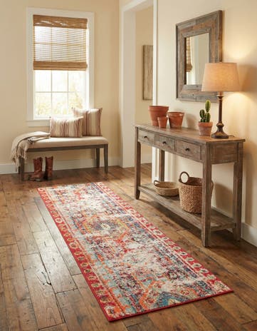 Cherry Pink Washable Mesa Runner Rug