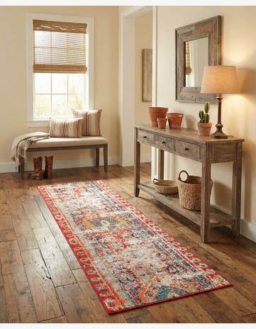 Cherry Pink Washable Mesa Runner Rug