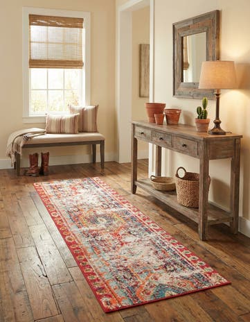 Cherry Pink Washable Mesa Runner Rug