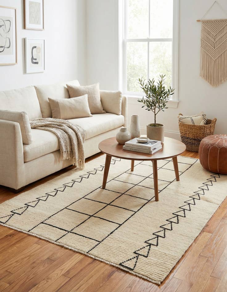 Detail image of 5' 7 x 7' 6  Hand Knotted Moroccan Wool Rug