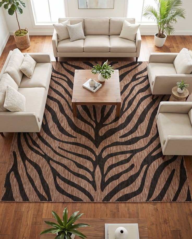 Detail image of 10' x 10' Easy-Clean Safari Indoor / Outdoor Square Rug