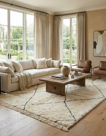 6' 8 x 10' 5 Hand Knotted Moroccan Wool Rug