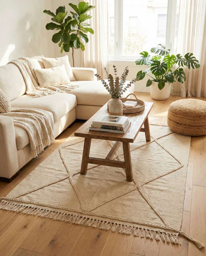 3' 5 x 4' 10 Hand Knotted Moroccan Wool Rug