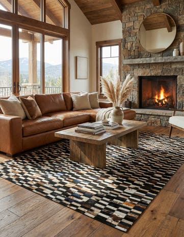 5' 2 x 8' Cowhide - Patchwork Rug