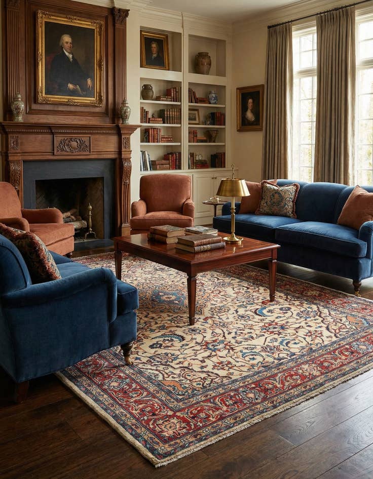 Detail image of 4' 3 x 6' 11 Kashan Rug