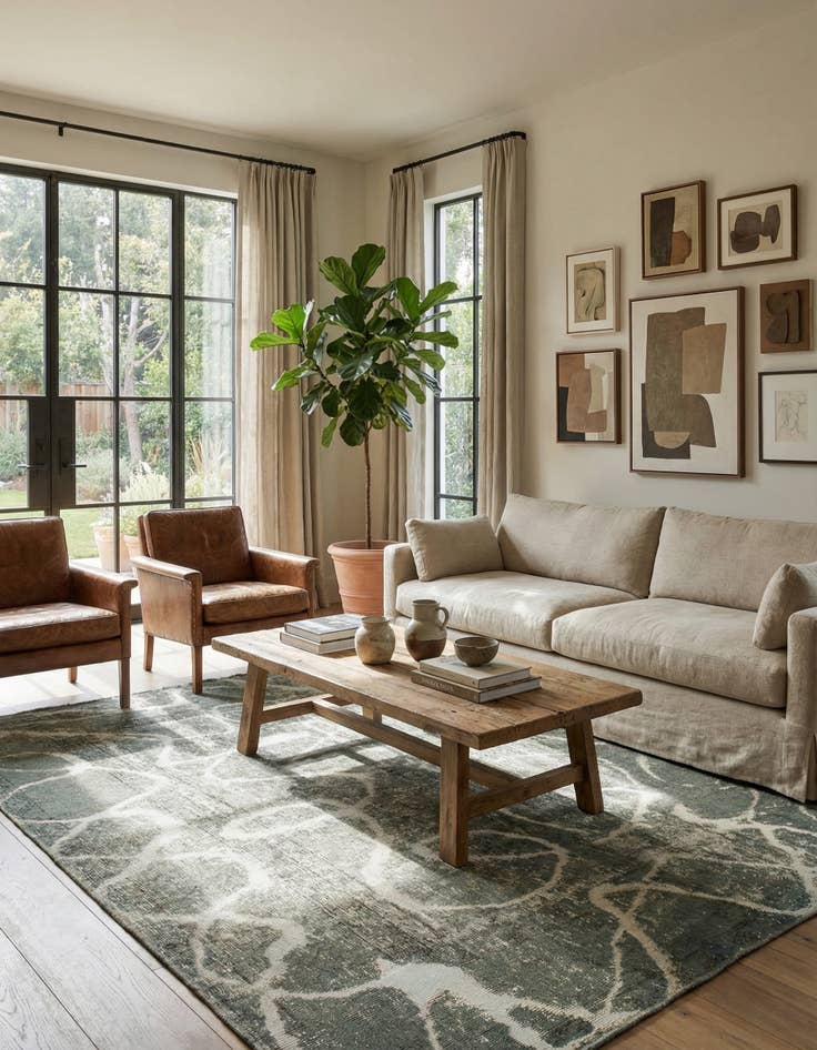 Detail image of 4' 5 x 6' 4  Hand Knotted Ultra Vintage Persian Wool Rug