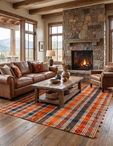 4' 9 x 7' Jajim Wool Rug