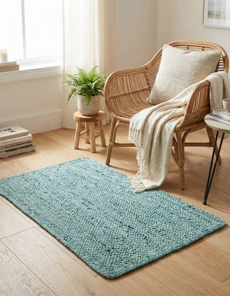 Detail image of 2' x 3' 1  Hand Braided Jute Rug