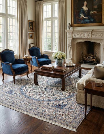9' 8 x 13' 1 Hand Knotted Nain Persian Rug