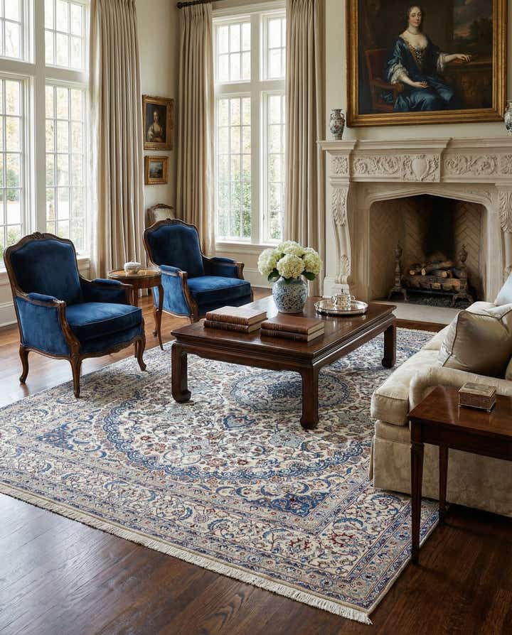 9' 8 x 13' 1 Hand Knotted Nain Persian Rug