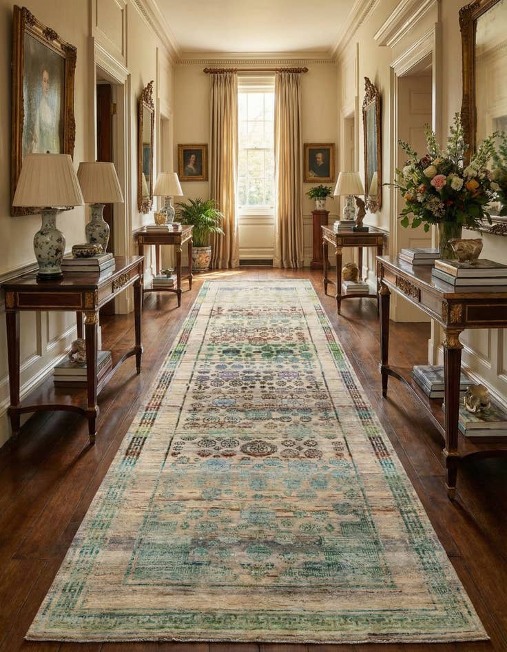 Detail image of  4' x 11' 10  Hand Knotted Ultra Vintage Persian Runner Rug