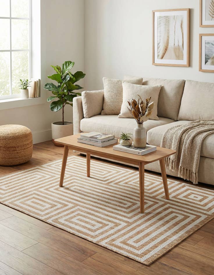 Detail image of  4' x 6'  Washable Modern Indoor / Outdoor Rug