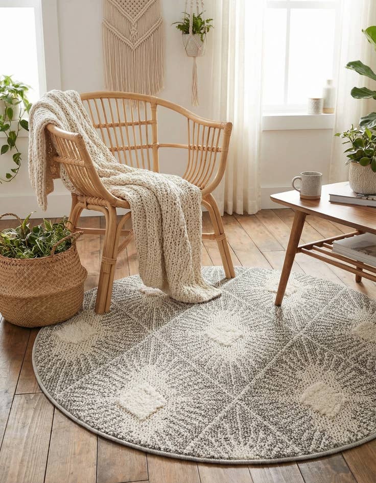 Detail image of 3' 3 x 3' 3 Boho Round Rug