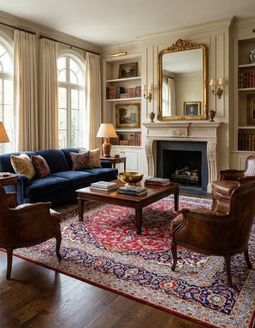 9' 8 x 12' 9 Hand Knotted Kashan Persian Wool Rug