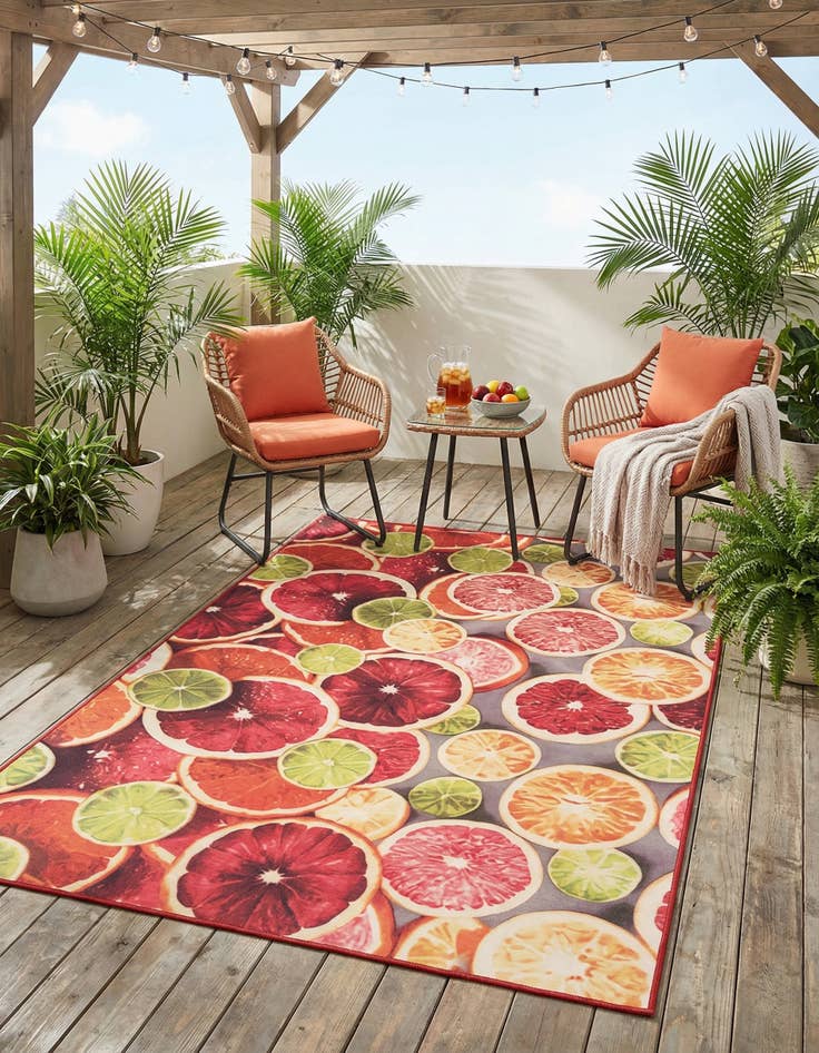 Detail image of 4' x 6' Easy-Clean Jill Zarin Caribbean Antigua Indoor / Outdoor Rug