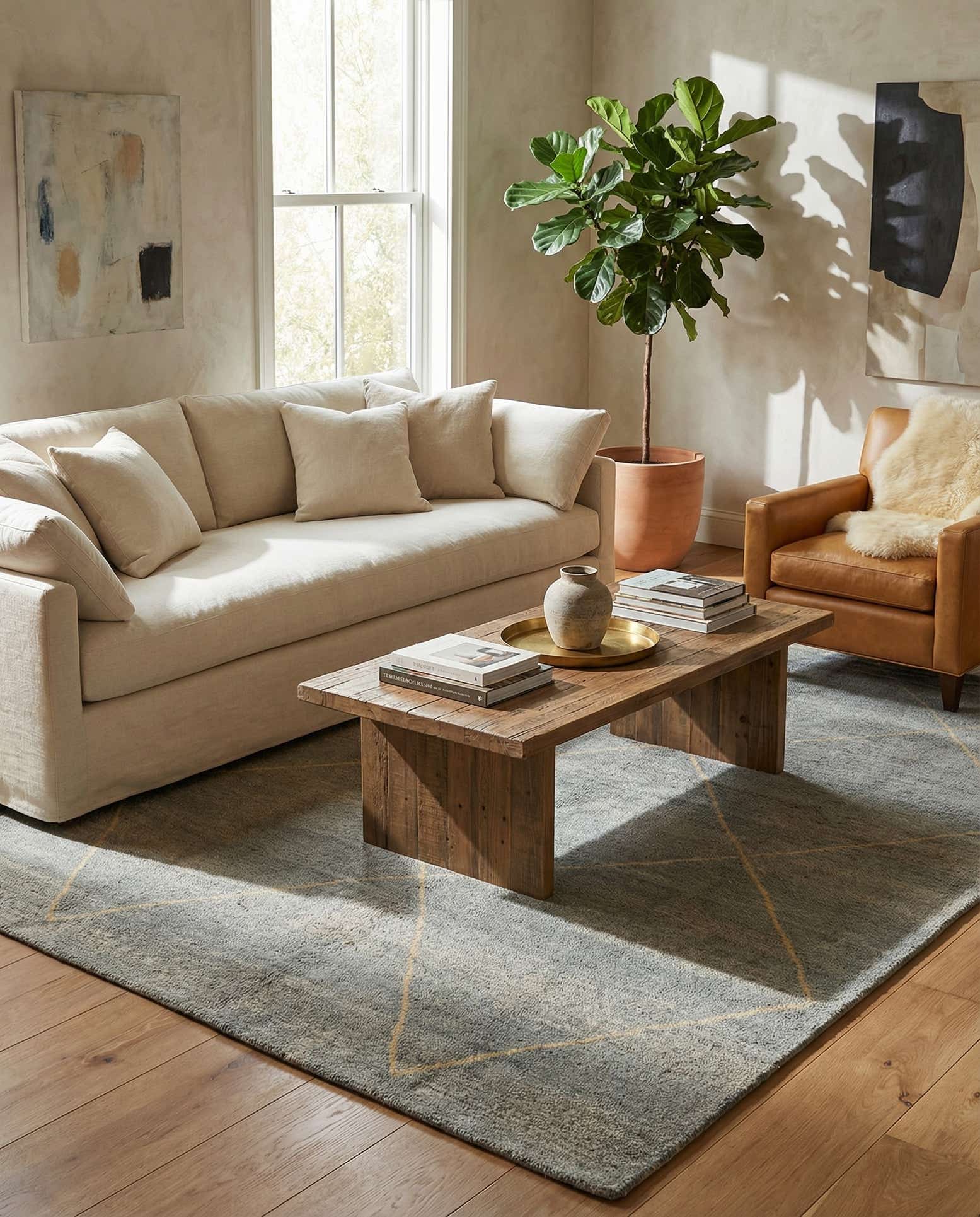5' 7 x 8' Hand Knotted Moroccan Wool Rug
