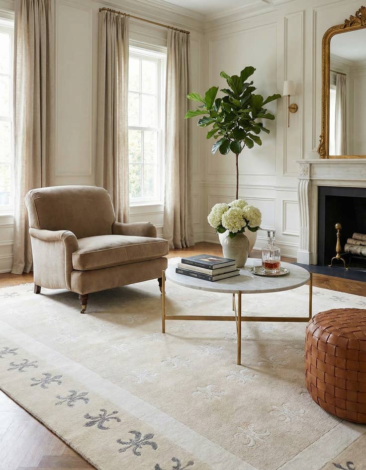 Detail image of  5' 7 x 7' 10  Hand Knotted Darya Wool Rug