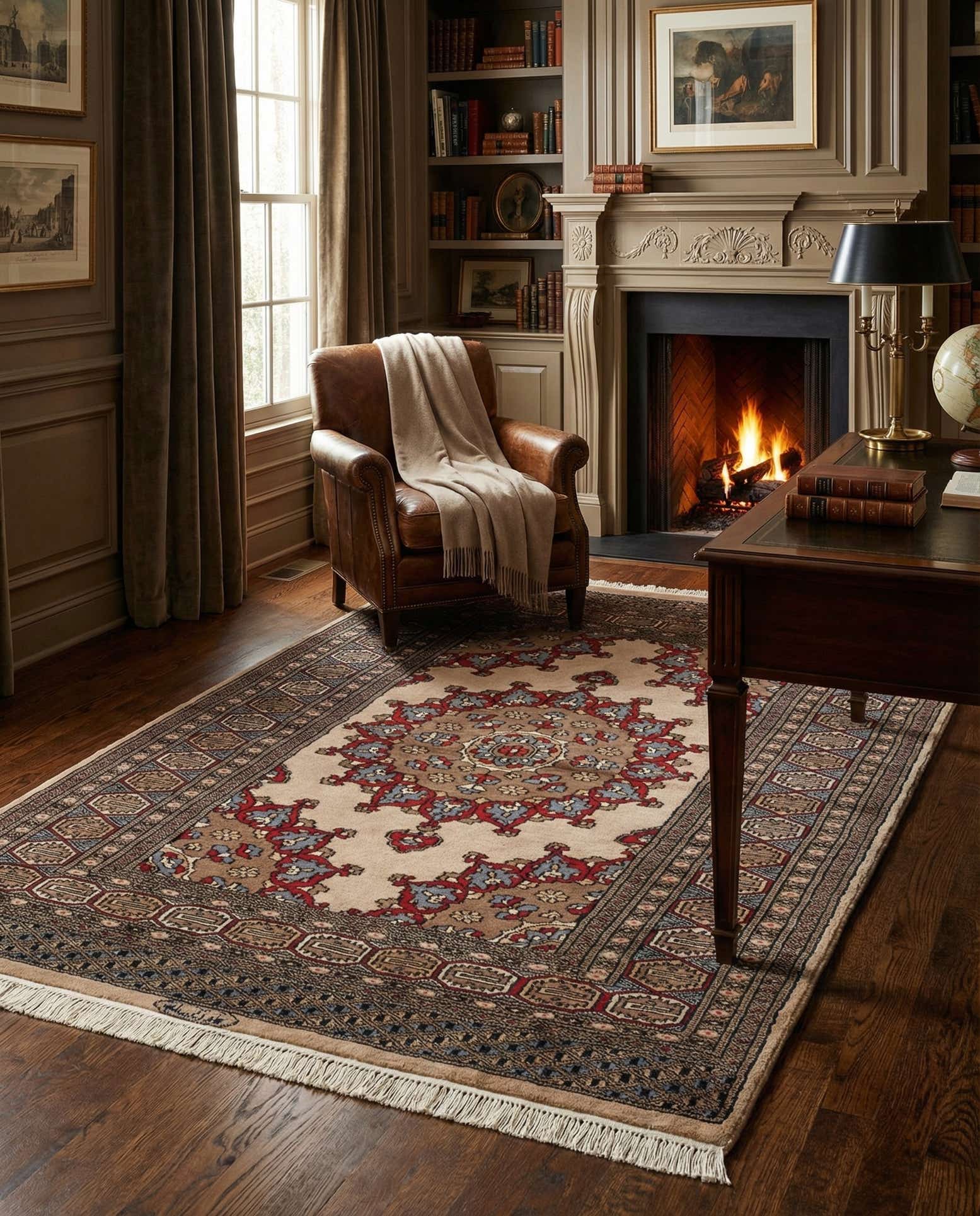 4' 2 x 6' 5 Hand Knotted Bokhara Oriental Wool Rug