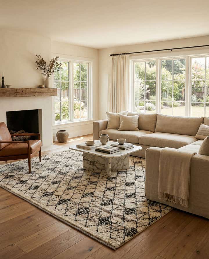 6' 9 x 9' 9 Hand Knotted Darya Wool Rug