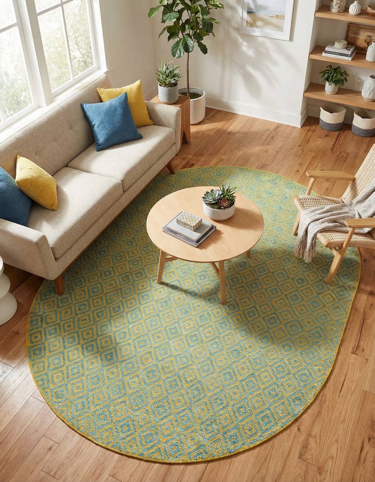 Detail image of 7' 10 x 10' Easy-Clean Jill Zarin Costa Rica Indoor / Outdoor Oval Rug