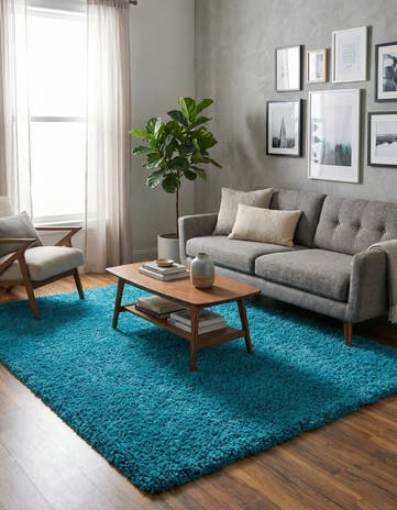 5' 3 x 8' Solid Shag Rug