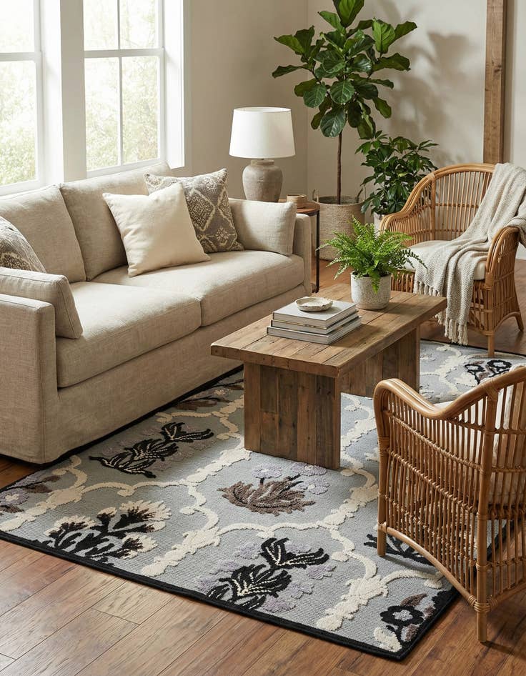 Detail image of  5' x 7' 7  Washable  Indoor / Outdoor Rug