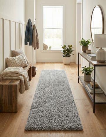 LGrey Zermatt Shag Runner Rug