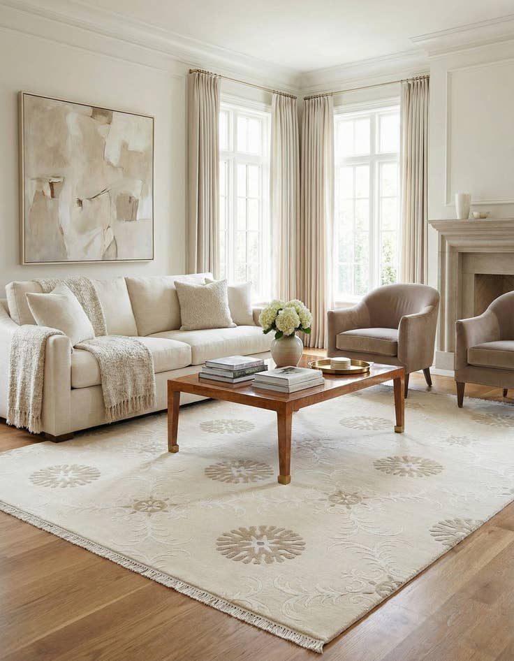 Detail image of 6' 11 x 9' 6  Hand Knotted Darya Wool Rug