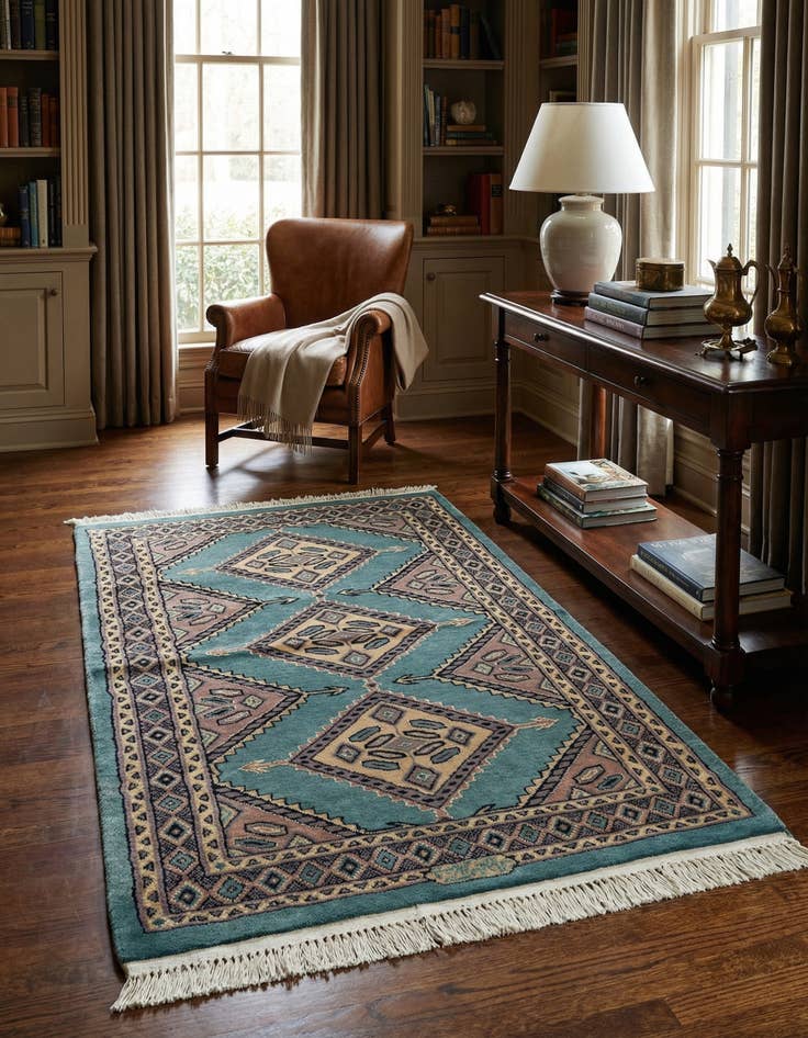 Detail image of  3' 2 x 5' 2  Hand Knotted Bokhara Oriental Rug