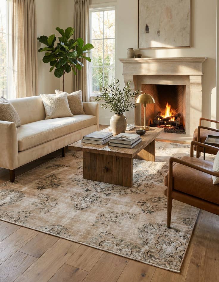 Detail image of 5' 1 x 8' 8  Hand Knotted Ultra Vintage Persian Wool Rug