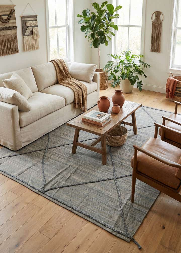 7' 4 x 9' 9 Hand Knotted Moroccan Wool Rug