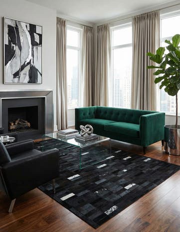 5' 3 x 8' 1 Cowhide - Patchwork Rug
