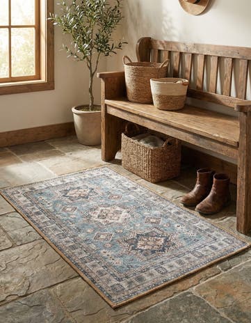 Soft Green Washable Timeless Rug
