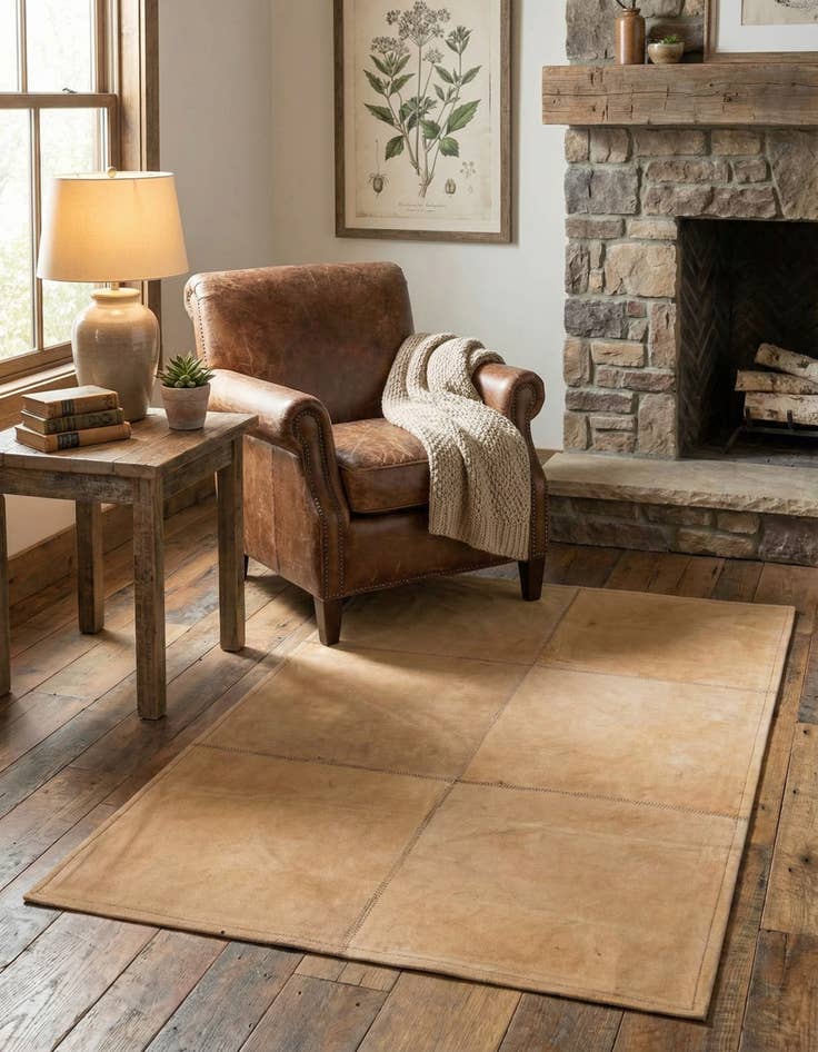 Detail image of 2' x 3' Cowhide Leather Rug