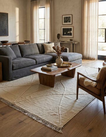 5' 4 x 7' 9 Hand Woven Kilim Modern Wool Rug