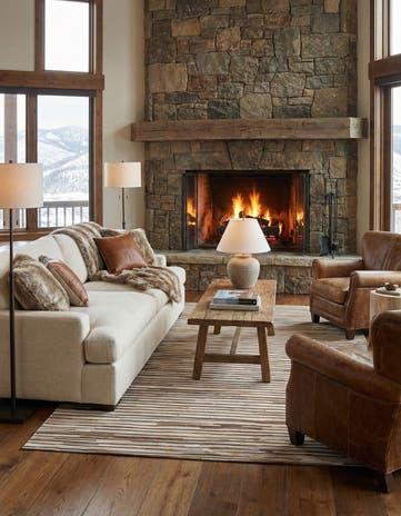 5' x 7' 9 Cowhide Leather Rug